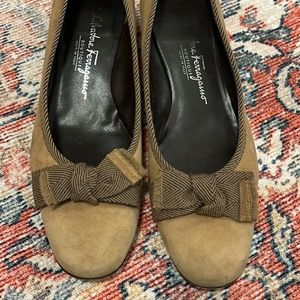 Salvatore Ferragamo Brown Suede Low heels